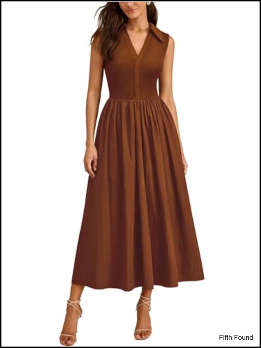 Miusol Women's Summer V Neck Ruched A Line Casual Midi Dress